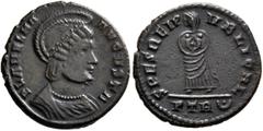 The Ramskold Collection, Part IV Helena, Augusta, 324-328/30. Follis (Bronze, 19 mm, 2.82 g, 5 h), a contemporary imitation of an issue from Treveri. Irregular mint, after 326. FLAV ELNA AVGVSTA Diade