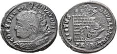 The Ramskold Collection, Part IV Constantine II, as Caesar, 316-337. Follis (Bronze, 21 mm, 3.17 g), a contemporary imitation of an issue from Arelate. Irregular mint, after 325. CONSTANTI[NVS IVN NOB