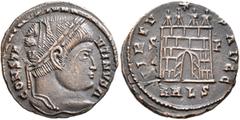 The Ramskold Collection, Part IV Constantine I, 307/310-337. Follis (Bronze, 21 mm, 3.19 g, 5 h), a contemporary imitation of an issue from Arelate. Irregular mint, after 327. CONSTA-NTINVS A Laureate