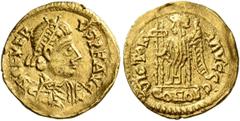 Early Medieval & Islamic VISIGOTHS, Gaul. Theodoric II, 453-466. Tremissis (Gold, 14 mm, 1.47 g, 5 h), struck in the name of Libius Severus (461-465). Toulouse, 461-465. D N SEVERVS P F AVG Pearl-diad