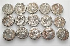 Group Lots A lot containing 15 silver coins. All: Philip I Tetradrachms. Fine to good fine. LOT SOLD AS IS, NO RETURNS. 15 coins in lot. From a European collection, formed before 2005.