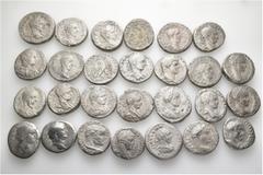 Group Lots A lot containing 27 silver coins. All: Syro-Phoenician. Tetradrachms. Fine to very fine. Harshly cleaned. LOT SOLD AS IS, NO RETURNS. 27 coins in lot. From a European collection, formed bef