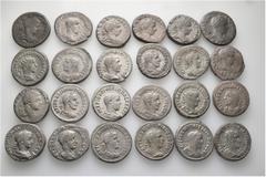 Group Lots A lot containing 24 silver coins. All: Syro-Phoenician. Tetradrachms. Very fine to extremely fine. LOT SOLD AS IS, NO RETURNS. 24 coins in lot. From a European collection, formed before 200