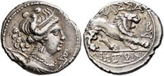 The L.I.M.B. Collection GAUL. Massalia. Circa 220-150 BC. Drachm (Silver, 18 mm, 2.75 g, 6 h), light standard. Diademed and draped bust of Artemis right, with bow and quiver over shoulder; before, mon