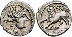 The L.I.M.B. Collection GAUL. Massalia. Circa 125-90 BC. Drachm (Silver, 17 mm, 2.88 g, 6 h), light standard. Diademed and draped bust of Artemis right, with bow and quiver over shoulder. Rev. MAΣΣA /