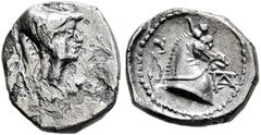Greek SELEUKID KINGS OF SYRIA. Seleukos I Nikator, 312-281 BC, or Antiochos I, 281-261 BC. Obol (Silver, 9 mm, 0.51 g, 4 h), uncertain mint in the East. Head of Athena to right, wearing crested Corint