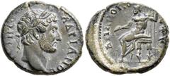 Roman Provincial LYDIA. Stratonicaea-Hadrianopolis. Hadrian, 117-138. Assarion (Bronze, 20 mm, 4.99 g, 6 h), Kandidos, strategos, circa 128-130. ΑΔΡΙΑΝΟϹ [ΚΤ]ΙϹΤΗϹ Laureate head of Hadrian to right. R