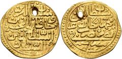 Early Medieval & Islamic ISLAMIC, Ottoman Empire. Ahmad I, AH 1012-1026 / AD 1603-1617. Sultani (Gold, 22 mm, 3.35 g, 1 h), Misr, AH 1012 = AD 1603/4. Within a circle, ‘sulṭān al-barrayn / wa khāqān a
