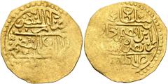 Early Medieval & Islamic ISLAMIC, Ottoman Empire. Mehmed IV, AH 1058-1099 / AD 1648-1687. Sultani (Gold, 23 mm, 3.44 g, 12 h), Tarabulus Gharb (Tripoli), date effaced. Within a circle, ‘ḍārib al-naḍr 