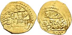 Early Medieval & Islamic ISLAMIC, Ottoman Empire. Mehmed IV, AH 1058-1099 / AD 1648-1687. Sultani (Gold, 21 mm, 3.56 g, 3 h), Qustantaniyya, [AH 1058 = AD 1648/9] but off flan. Within a circle, ‘sulṭā