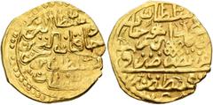 Early Medieval & Islamic ISLAMIC, Ottoman Empire. Mehmed IV, AH 1058-1099 / AD 1648-1687. Sultani (Gold, 22 mm, 3.37 g, 5 h), Qustantaniyya, AH 1058 = AD 1648/9. Within a circle, ‘sulṭān al-barrayn / 