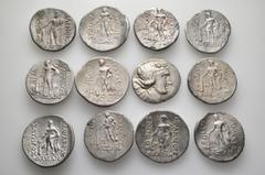 Group Lots A lot containing 12 silver coins. All: Thasos. Tetradrachms. Fine to very fine. LOT SOLD AS IS, NO RETURNS. 12 coins in lot. From a European collection, formed before 2005.