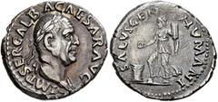 Roman Imperial Galba, 68-69. Denarius (Silver, 19 mm, 3.02 g, 6 h), Rome, circa July 68-January 69. IMP SER GALBA CAESAR AVG Laureate and draped bust of Galba to right. Rev. SALVS GEN HVMANI Fortuna o