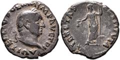 Roman Imperial Vitellius, 69. Denarius (Silver, 18 mm, 3.11 g, 6 h), Rome, late April-20 December 69. A VITELLIVS GERM IMP AVG TR P Laureate head of Vitellius to right. Rev. LIBERTAS RESTITVTA Liberta