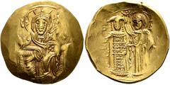 Byzantine John III Ducas (Vatatzes), emperor of Nicaea, 1222-1254. Hyperpyron (Gold, 25 mm, 4.55 g, 6 h), Magnesia, 1232-1254 (?). [I]C - X[C] Christ, nimbate, seated facing on throne, wearing tunic a