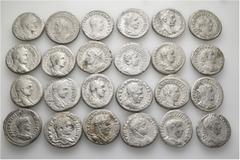 Group Lots A lot containing 24 silver coins. All: Syro-Phoenician. Tetradrachms. Very fine to good very fine. Harshly cleaned. LOT SOLD AS IS, NO RETURNS. 24 coins in lot. From a European collection, 