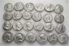 Group Lots A lot containing 24 silver coins. All: Roman Provincial. Syro-Phoenician Tetradrachms. Very fine to extremely fine. LOT SOLD AS IS, NO RETURNS. 24 coins in lot. From a European collection, 