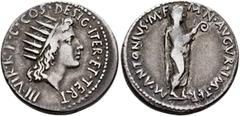 The collection of Roman Imperatorial coins of Martinus J. L. Janssen Mark Antony, 44-30 BC. Denarius (Silver, 19 mm, 3.48 g, 1 h), Athens, summer 38. III•VIR•R•P•C•COS•DESIG•ITER•ET•TERT Radiate head 