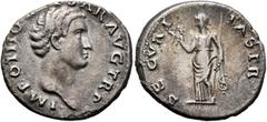 Roman Imperial Otho, 69. Denarius (Silver, 19 mm, 3.11 g, 6 h), Rome, 15 January-16 April 69. IMP M OTHO [CAE]SAR AVG TR P Bare head of Otho to right. Rev. SECVRITAS P R Securitas standing front, head