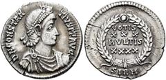 Roman Imperial Constantius II, 337-361. Siliqua (Silver, 21 mm, 3.24 g, 7 h), Sirmium, September 351-November 355. D N CONSTAN-TIVS P F AVG Pearl-diademed, draped and cuirassed bust of Constantius II 