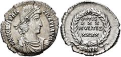 Roman Imperial Constantius II, 337-361. Siliqua (Silver, 22 mm, 3.19 g, 7 h), Sirmium, September 351-November 355. D N CONSTAN-TIVS P F AVG Pearl-diademed, draped and cuirassed bust of Constantius II 