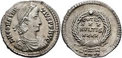 Roman Imperial Constantius II, 337-361. Siliqua (Silver, 21 mm, 3.24 g, 6 h), Sirmium, September 351-November 355. D N CONSTAN-TIVS P F AVG Pearl-diademed, draped and cuirassed bust of Constantius II 