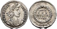 Roman Imperial Constantius II, 337-361. Siliqua (Silver, 21 mm, 3.30 g, 12 h), Sirmium, September 351-November 355. D N CONSTAN-TIVS P F AVG Pearl-diademed, draped and cuirassed bust of Constantius II