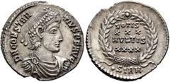 Roman Imperial Constantius II, 337-361. Siliqua (Silver, 20 mm, 3.07 g, 6 h), Sirmium, September 351-November 355. D N CONSTAN-TIVS P F AVG Pearl-diademed, draped and cuirassed bust of Constantius II 