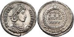 Roman Imperial Constantius II, 337-361. Siliqua (Silver, 21 mm, 3.28 g, 6 h), Sirmium, November 355-summer 361. D N CONSTAN-TIVS P F AVG Pearl-diademed, draped and cuirassed bust of Constantius II to 