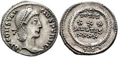 Roman Imperial Constantius II, 337-361. Siliqua (Silver, 20 mm, 3.32 g, 6 h), Thessalonica, December 350-November 355. D N CONSTAN-TIVS P F AVG Pearl-diademed, draped and cuirassed bust of Constantius