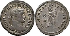 The Rauceby Hoard: BM Plate Coins Constantius I, as Caesar, 293-305. Follis (Silvered bronze, 28 mm, 8.73 g, 12 h), Lugdunum, circa 296. CONSTANTIVS NOB CAES Laureate head of Constantius I to right. R