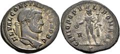 The Rauceby Hoard: BM Plate Coins Constantius I, as Caesar, 293-305. Follis (Silvered bronze, 28 mm, 8.13 g, 5 h), Rome, circa 296-297. FL VAL CONSTANTIVS NOB C Laureate head of Constantius I to right