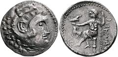 Greek ARABIA, Eastern. Gulf Region. [.]SLHZBR, circa 180-140 BCE. Tetradrachm (Silver, 27 mm, 13.42 g, 12 h), imitating Alexander 'the Great' (336-323 BCE). Head of Herakles to right, wearing lion ski