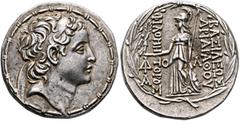 The Basileia Hellenika Collection of Exceptional Tetradrachms KINGS OF CAPPADOCIA. Ariarathes VII Philometor, circa 107/6-101/0 BC (?). Tetradrachm (Silver, 28 mm, 16.51 g, 12 h), in the types of Anti