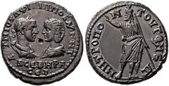 Roman Provincial MOESIA INFERIOR. Tomis. Philip I, with Otacilia Severa, 244-249. Pentassarion (Bronze, 26 mm, 13.24 g, 1 h). •ΑΥΤ•Μ•ΙΟΥΛ•ΦΙΛΙΠΠΟC• AΥΓ •Μ•ⲰΤ/Α•CЄBHPA• / •CЄB• Laureate, draped and cui