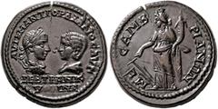 Roman Provincial THRACE. Mesembria. Gordian III, with Tranquillina, 238-244. Tetrassarion (Bronze, 27 mm, 13.46 g, 1 h), 241-244. AYT K M ANT ΓOPΔIANOC AYΓ / CEB TPANK/YΛΛINΑ Laureate, draped and cuir