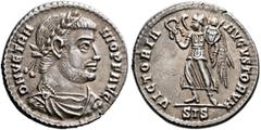 Roman Imperial Vetranio, 350. Siliqua (Silver, 20 mm, 3.00 g, 7 h), Siscia, 1st March-25th December 350. D N VETRA-NIO P F AVG Laureate, draped and cuirassed bust of Vetranio to right. Rev. VICTORIA A