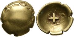Celtic CELTIC, Central Europe. Vindelici. 2nd-1st century BC. 1/4 Stater (Gold, 13 mm, 1.42 g), 'Regenbogenschüsselchen', Stern Type. Blank convex surface, with traces of design around the edges. Rev.