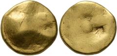 Celtic CELTIC, Central Europe. Boii. 2nd century BC. Stater (Gold, 16 mm, 8.07 g), early Athena-Alkis-series. Irrgular bulge (reworked head of Athena die). Rev. Plain, with two incuse areas (reworked 