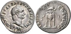 Roman Imperial Titus, 79-81. Denarius (Silver, 19 mm, 3.07 g, 5 h), Rome, January-June 80. IMP TITVS CAES VESPASIAN AVG P M Laureate head of Titus to right. Rev. TR P IX IMP XV COS VIII P P Dolphin se