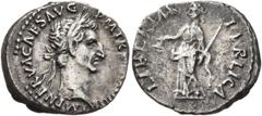 Roman Imperial Nerva, 96-98. Denarius (Silver, 17 mm, 3.45 g, 6 h), Rome, 97. IMP NERVA CAES AVG P M TR P COS III P P Laureate head of Nerva to right. Rev. LIBERTAS PVBLICA Libertas standing left, hol