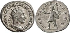 Roman Imperial Trebonianus Gallus, 251-253. Antoninianus (Silver, 22 mm, 3.83 g, 6 h), Rome, 251. IMP CAE C VIB TREB GALLVS AVG Radiate, draped and cuirassed bust of Gallus to right, seen from behind.