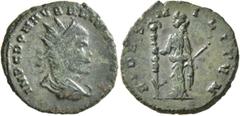 Roman Imperial Aurelian, 270-275. Antoninianus (Bronze, 20 mm, 3.04 g, 11 h), Cyzicus, late 270. IMP C DOM AVRELIANVS AVG Radidate, draped and cuirassed bust of Aurelian to right. Rev. FIDES MILITVM F