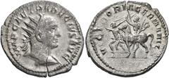 Roman Imperial Trajan Decius, 249-251. Antoninianus (Silver, 22 mm, 3.97 g, 6 h), Rome or Mediolanum, summer 251. IMP CAE TRA DECIVS AVG Radiate and cuirassed bust of Trajan Decius to right, seen from