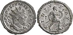 Roman Imperial Postumus, Romano-Gallic Emperor, 260-269. Antoninianus (Billon, 21 mm, 4.51 g, 12 h), Cologne, 266. IMP C POSTVMVS P F AVG Radiate, draped and cuirassed bust of Postumus to right. Rev. 