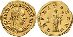 Roman Imperial Trajan Decius, 249-251. Aureus (Gold, 19 mm, 3.85 g, 5 h), Rome. IMP C M Q TRAIANVS DECIVS AVG Laureate, draped and cuirassed bust of Trajan Decius to right, seen from behind. Rev. VBER