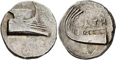 Greek LYCIA. Phaselis. 4th century BC. Stater (Silver, 21 mm, 10.55 g, 5 h). Prow of galley to right. Rev. ΦAΣH Stern of galley left. CNG 103 (2016), 323. Heipp-Tamer series 6 var. Areas of flatness ,