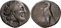 Greek PTOLEMAIC KINGS OF EGYPT. Ptolemy II Philadelphos, 285-246 BC. Tetradrachm (Silver, 26 mm, 13.82 g, 1 h), Alexandria. Diademed head of Ptolemy I to right, wearing aegis around neck; on neck, cou