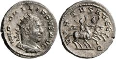 Roman Imperial Philip I, 244-249. Antoninianus (Silver, 21 mm, 4.03 g, 11 h), Rome. IMP PHILIPPVS AVG Radiate, draped and cuirassed bust of Philip I to right, seen from behind. Rev. VIRTVS AVGG Philip