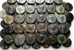 The G.G. Collection of Roman Imperial third century middle bronzes A lot containing 67 bronze coins. Includes: Middle bronzes of Macrinus, Elagabalus, Julia Maesa, Severus Alexander, Julia Mamaea, Jul